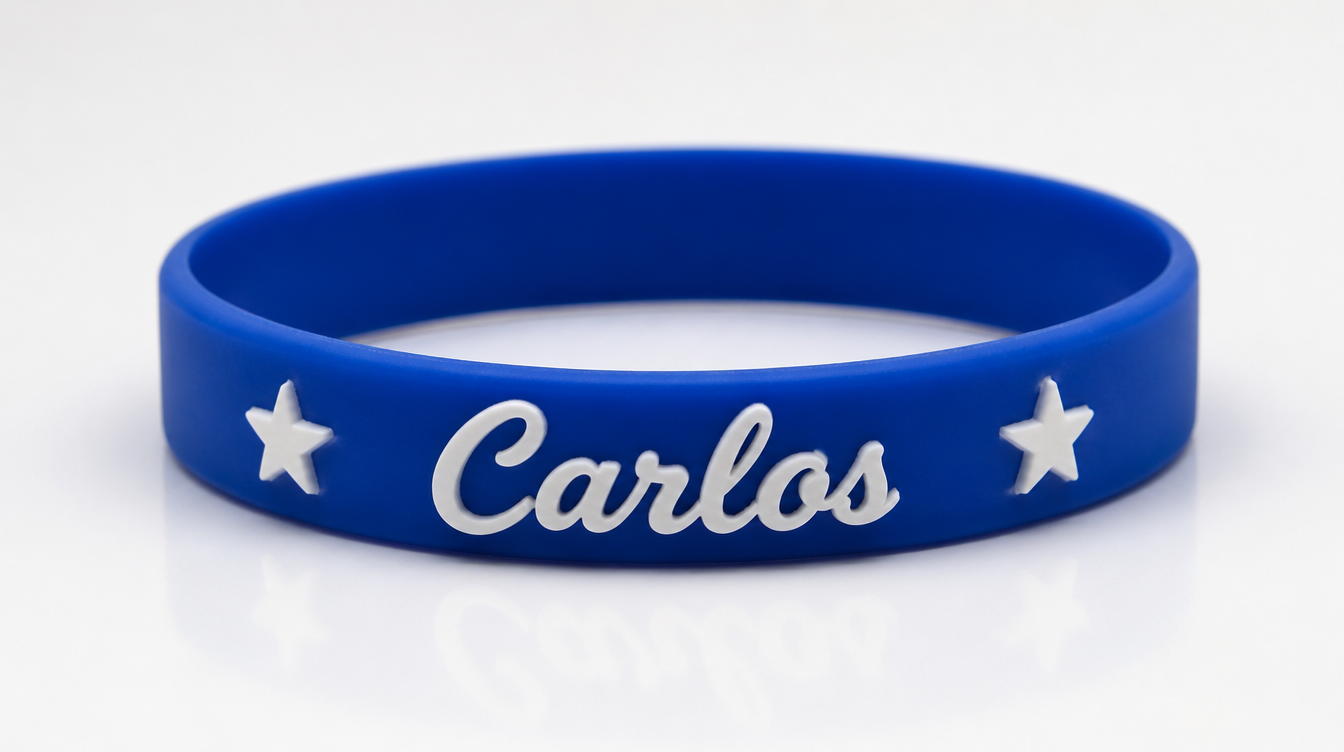 Pulseras de silicona en relieve personalizadas