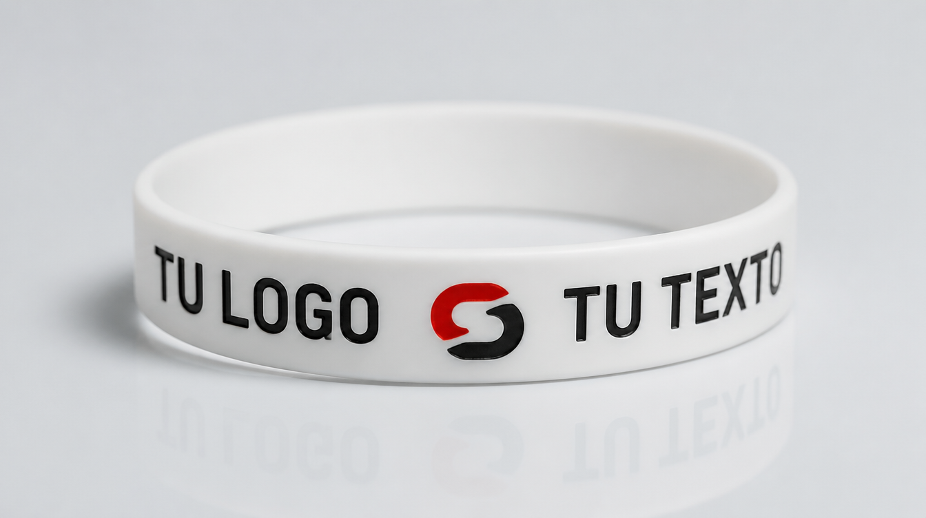Pulseras de silicona con relieve hendido personalizadas